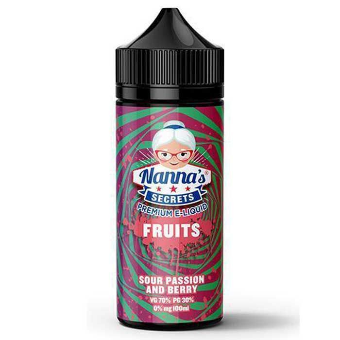 Sour Passion and Berry by Nanna's Secrets Fruits Series 100ml Short Fill E-Liquid
