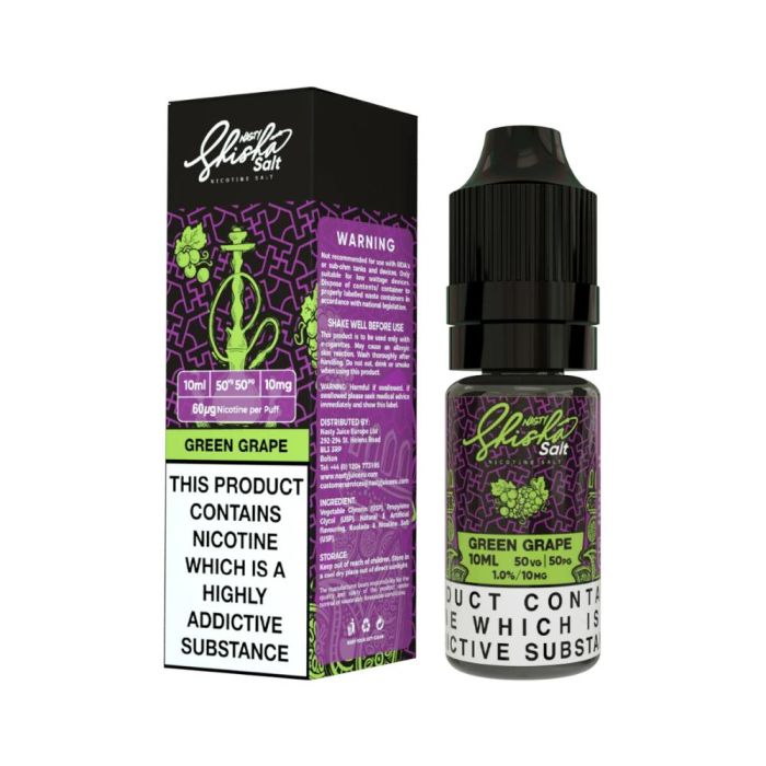 Green Grape Nic Salt E-Liquid by Nasty Juice Shisha 10ml