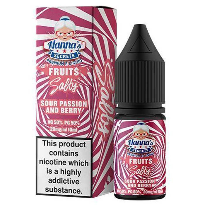 Sour Passion and Berry by Nanna's Secrets Fruits Nic Salt E-Liquid 10ml